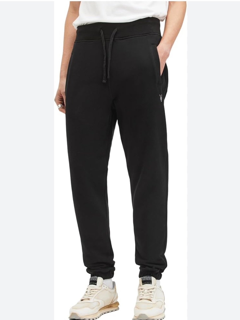 AllSaints Black Raven Finley Sweatpants, size medium